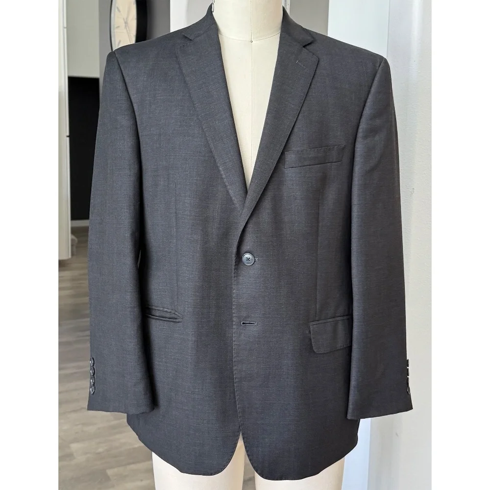Calvin Klein Mens Blazer‎ 42S Dark Grey Sport Coat 2 Button Jacket